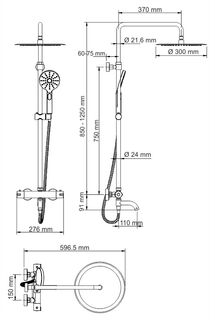 Душева система Wasserkraft Thermo (A28801) черный