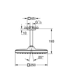 Верхний душ Grohe Tempesta 250 Cube (26688000)