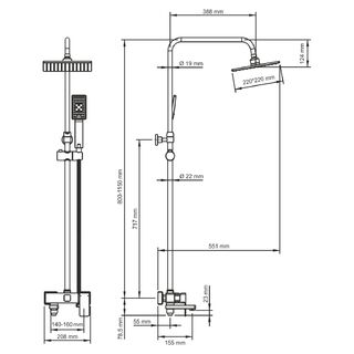 Душевая система WasserKRAFT A17701