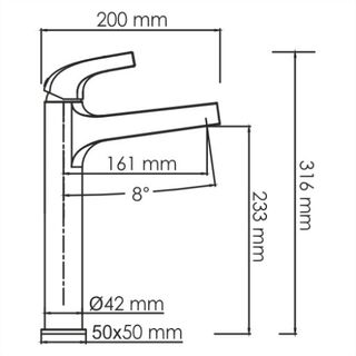 Смеситель для раковины Wasserkraft Sauer 7100 (7103H) с высоким изливом (глянцевое золото)