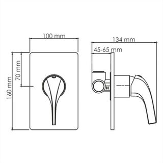 Смеситель для душа Wasserkraft Sauer 7100 (7051) скрытого монтажа (глянцевое золото)