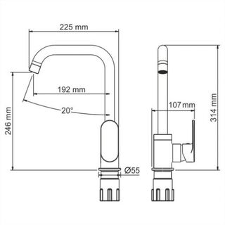 Смеситель для кухни Wasserkraft Mindel 8500 (8507) белый