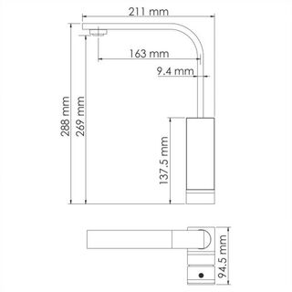 Смеситель для кухни Wasserkraft Abens 2000 (2007) черный матовый