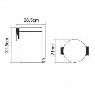 Ведро для мусора Wasserkraft K-635BLACK (5 л) чёрное