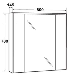 Зеркальный шкаф Roca Ronda (ZRU9303009) (80 см) белый матовый