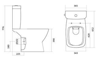 Унитаз напольный Santek Нео Rimless (1WH302418) (двойной смыв) безободковый с сиденьем микролифт Slim