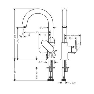 Смеситель для раковины Hansgrohe Vernis Blend (71554000) хром