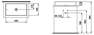 Раковина накладная Laufen Living Square (8.1143.4.000.112.1) (60 см)