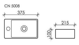 Раковина накладная Ceramicanova Element CN5008 L (375*215*100мм)