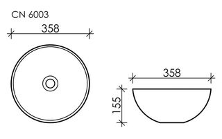 Раковина накладная Ceramicanova Element CN6003 Белый Матовый (358*358*155мм)
