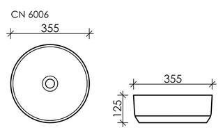 Раковина накладная Ceramicanova Element CN6006 Белый Матовый (355*355*125мм)