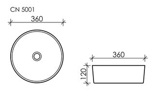 Раковина накладная Ceramicanova Element CN5001 (360*360*120мм)
