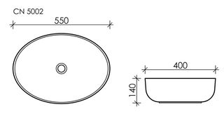 Раковина накладная Ceramicanova Element CN5002 (550*400*140мм)