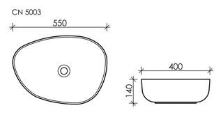 Раковина накладная Ceramicanova Element CN5003 (550*400*140мм)