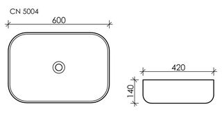 Раковина накладная Ceramicanova Element CN5004 (600*420*140мм)