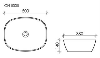 Раковина накладная Ceramicanova Element CN5005 (500*380*140мм)