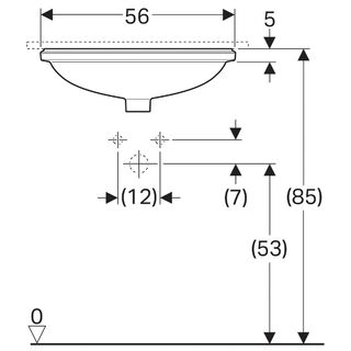 Раковина накладная Geberit VariForm 500.752.01.2 56 см