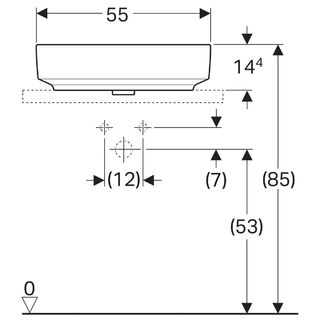 Раковина накладная Geberit VariForm 500.771.01.2 55 см (без перелива)