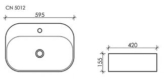 Раковина накладная Ceramicanova Element (CN5012) 59 см