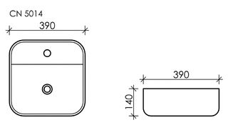 Раковина накладная Ceramicanova Element (CN5014) 39 см