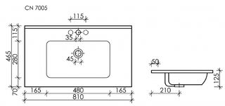 Раковина Ceramicanova Element (CN7005) 81 см, накладная,белая