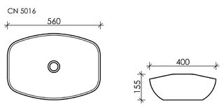 Раковина накладная Ceramicanova Element (CN5016) 56 см