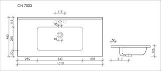 Раковина Ceramicanova Element (CN7003) 101 см, накладная,белая