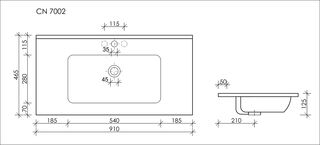 Раковина Ceramicanova Element (CN7002) 91 см, накладная,белая
