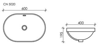Раковина накладная Ceramicanova Element (CN5020) 60 см