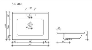 Раковина Ceramicanova Element (CN7001) 61 см, накладная,белая