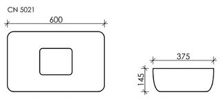 Раковина накладная Ceramicanova Element (CN5021) с керамической накладкой (60 см)