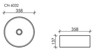 Раковина накладная Ceramicanova Element (CN6032MB) 35 см, чёрная матовая