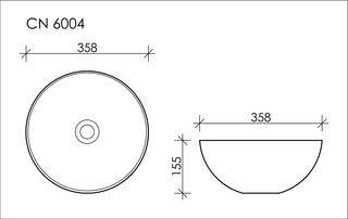 Раковина накладная Ceramicanova Element (CN6004) (35.8 см) круглая, черная матовая
