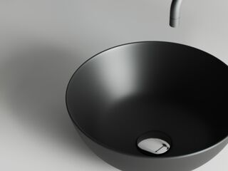 Раковина накладная Ceramicanova Element (CN6004) (35.8 см) круглая, черная матовая