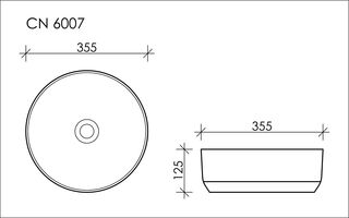 Раковина накладная Ceramicanova Element (CN6007) (35.5 см) круглая, черная матовая