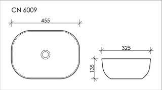Раковина накладная Ceramicanova Element (CN6009) (45.5 см) прямоугольная