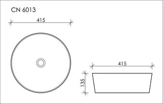 Раковина накладная Ceramicanova Element (CN6013) (41.5 см) круглая
