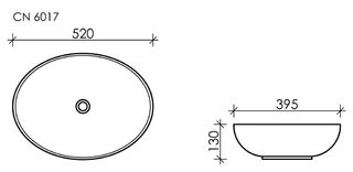 Раковина накладная Ceramicanova Element (CN6017MB) 52 см, черный матовый