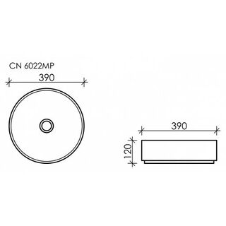 Раковина накладная Ceramicanova Element (CN6022MC) 39 см, капучино матовый