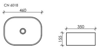 Раковина накладная Ceramicanova Element (CN6018) 48 см