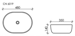 Раковина накладная Ceramicanova Element (CN6019) 48 см