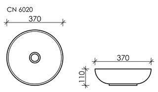 Раковина накладная Ceramicanova Element (CN6020) 37 см