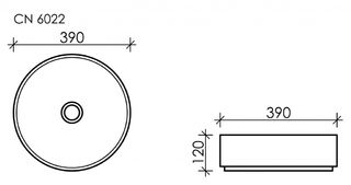 Раковина накладная Ceramicanova Element (CN6022) 39 см, белый глянцевый