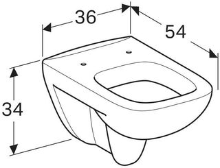 Чаша подвесного унитаза Geberit Renova Plan 202150000