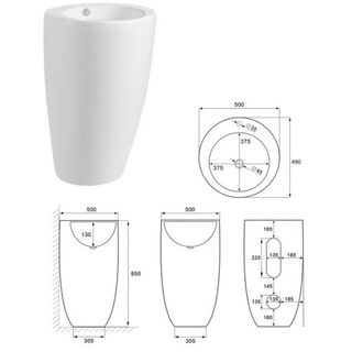 Раковина напольная CeramaLux N (B133) (50*49*85 см) белая
