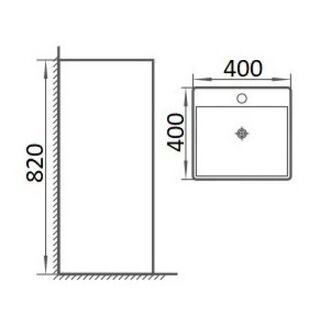 Раковина напольная CeramaLux N (P7004L) (40*40*82 см) белая