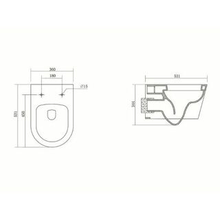 Унитаз подвесной Aquatek Бетта (AQ1253W-00) безободковый сиденьем микролифт