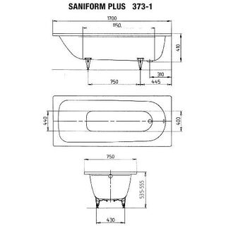 Ванна стальная Kaldewei Saniform Plus 373-1 (112630003001) 170x75 Easy-Clean+Anty-Slip