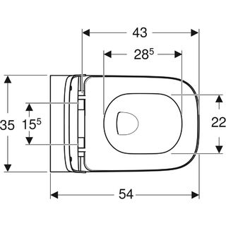 Унитаз подвесной Geberit Smyle Square Rimfree (500.683.00.2) безободковый микролифт