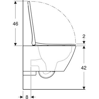 Унитаз подвесной Geberit Smyle Square Rimfree (500.683.00.2) безободковый микролифт